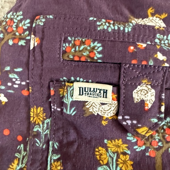 Duluth Trading Heirloom Gardening Bib Overalls Chicken Farm Womens Medium Viral - Picture 3 of 16